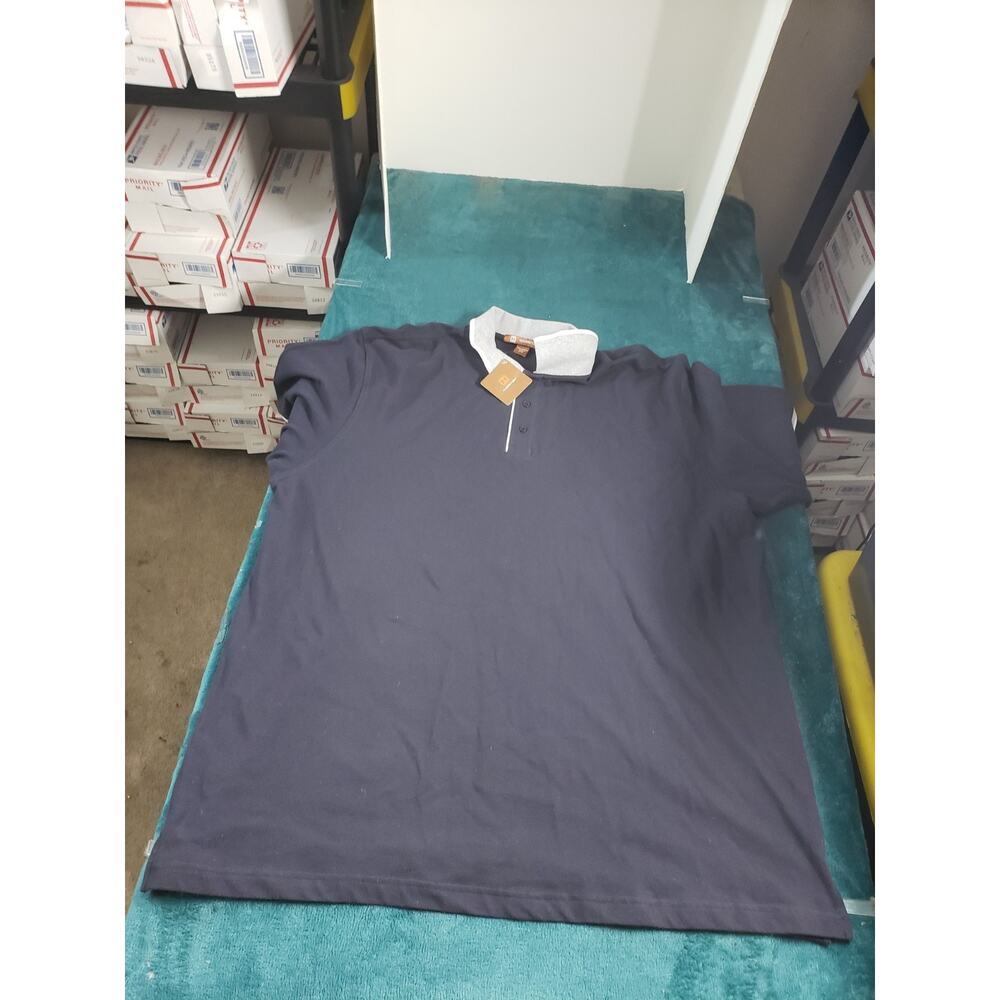 Harriton Polo Shirt Size 3XL XXXL Mens Blue Short Sleeve Preppy Career Work NWT
